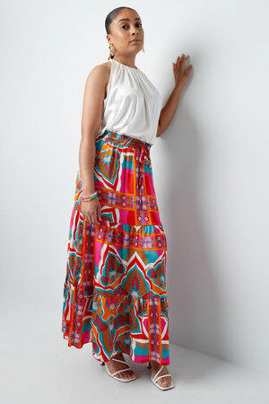 Maxi skirt happy print - green/purple h5 Picture7